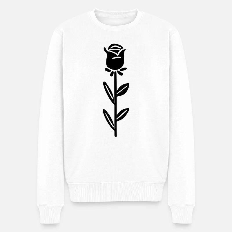 Fleur rose - Pull Premium bio Homme - blanc