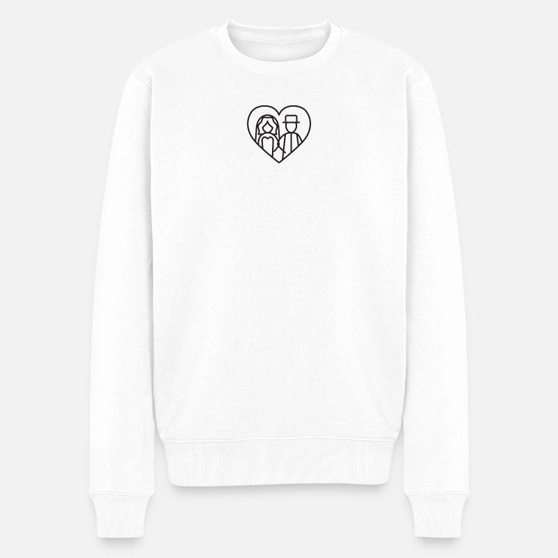 Couple d’amour dans le cœur - Pull Premium bio Homme - blanc