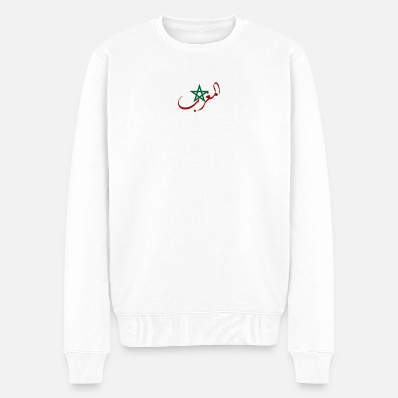 Marokko - Männer Premium Bio Pullover - Weiß