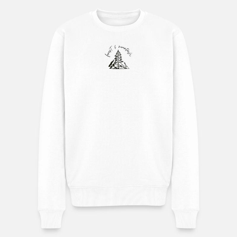 Forest Mountain - Männer Premium Bio Pullover - Weiß