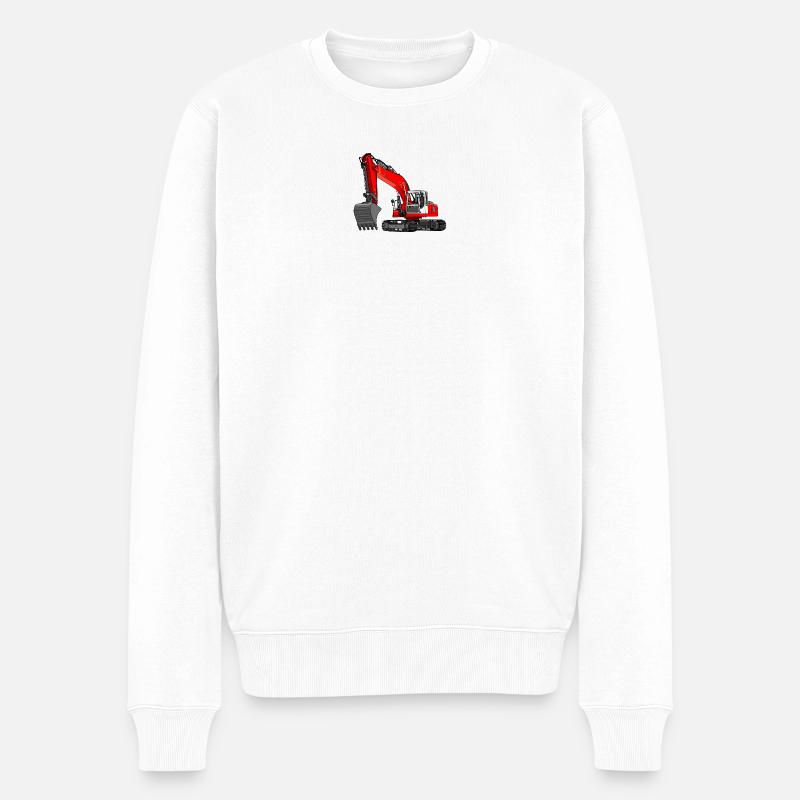 Bagger rot - Männer Premium Bio Pullover - Weiß