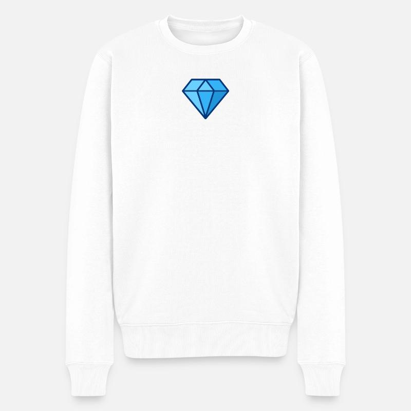 Geometrischer Diamant - Männer Premium Bio Pullover - Weiß