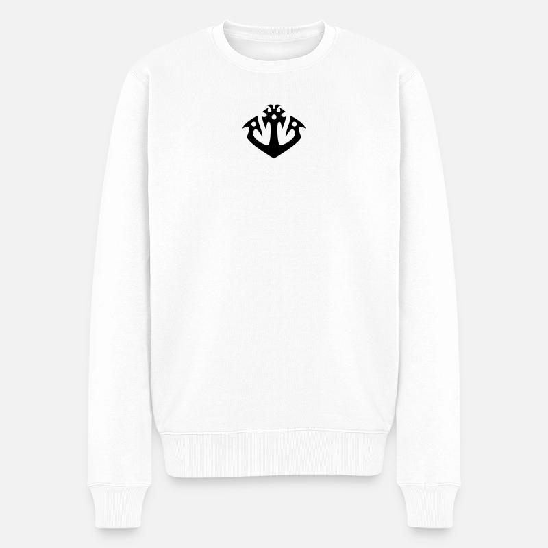 Anker Tribal Vikinger Nordmann - Männer Premium Bio Pullover - Weiß