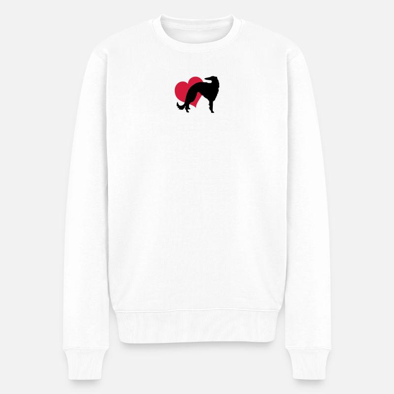 Barsoi meine Liebe - Männer Premium Bio Pullover - Weiß