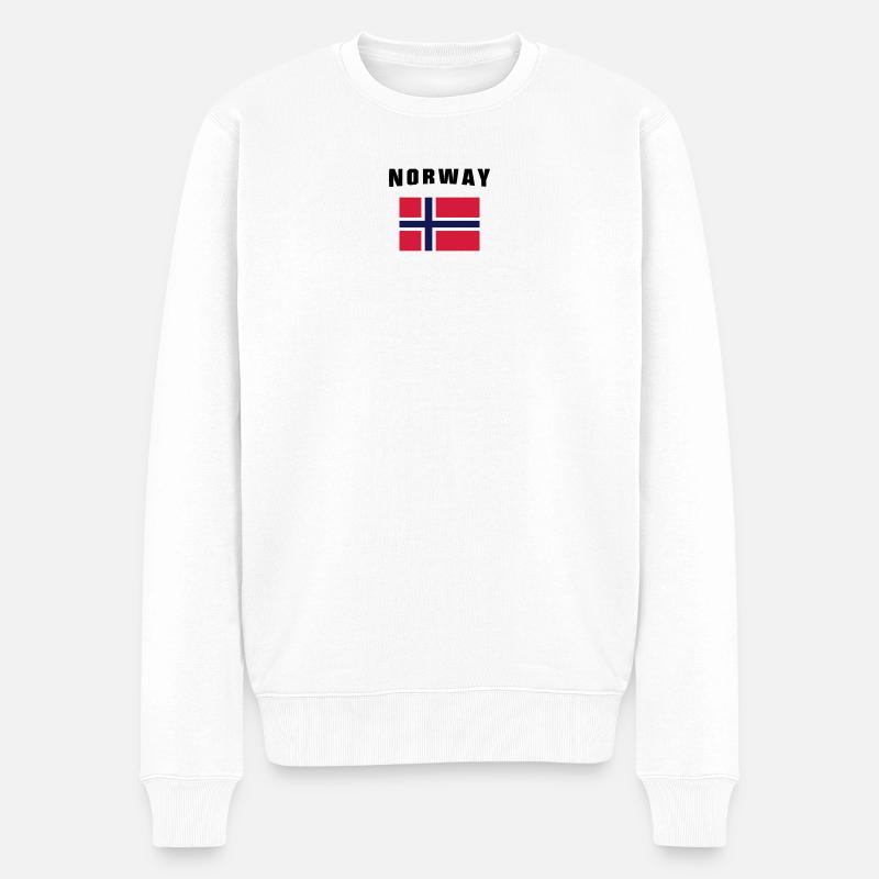 Norway Flag - Pull Premium bio Homme - blanc