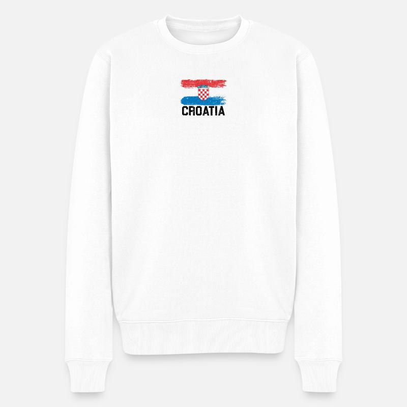 Kroatien Flagge - Männer Premium Bio Pullover - Weiß