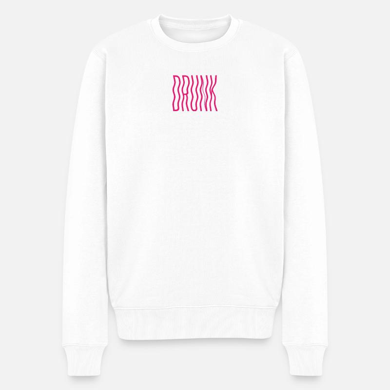 Drunk – Verzerrter Party-Vibe - Männer Premium Bio Pullover - Weiß