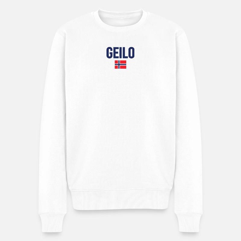 Gelo Conception du drapeau norvégien - Pull Premium bio Homme - blanc