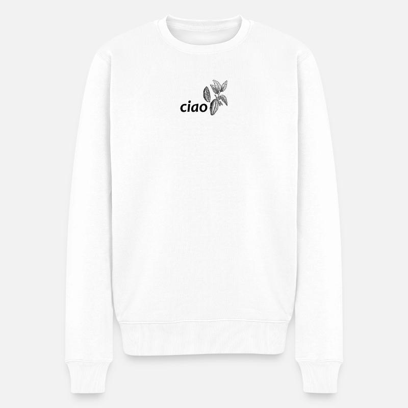 ciao kakao - Männer Premium Bio Pullover - Weiß