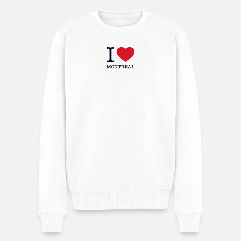 I LOVE MONTREAL - Männer Premium Bio Pullover - Weiß