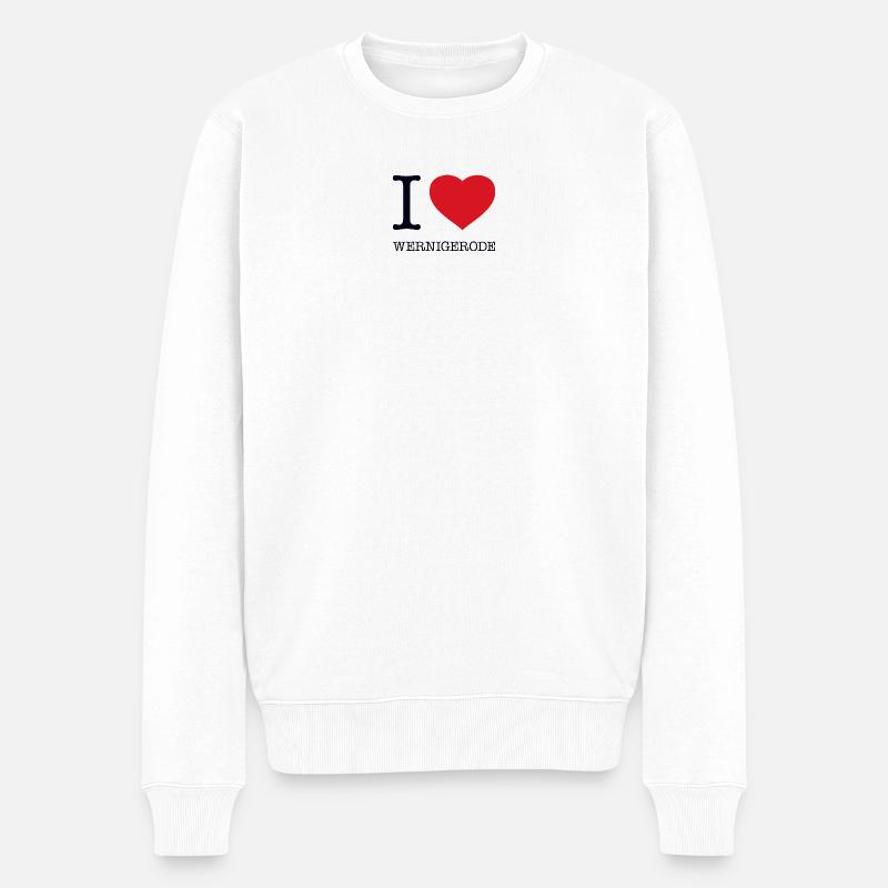 I LOVE WERNIGERODE - Männer Premium Bio Pullover - Weiß
