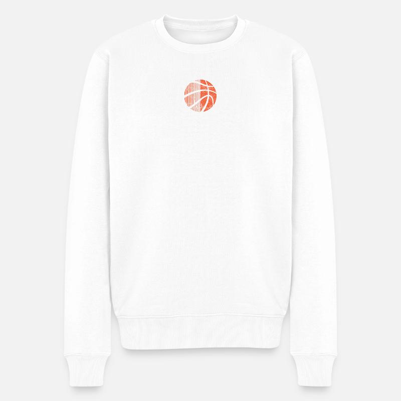 Basketball-Herzschlag-Grafik - Männer Premium Bio Pullover - Weiß