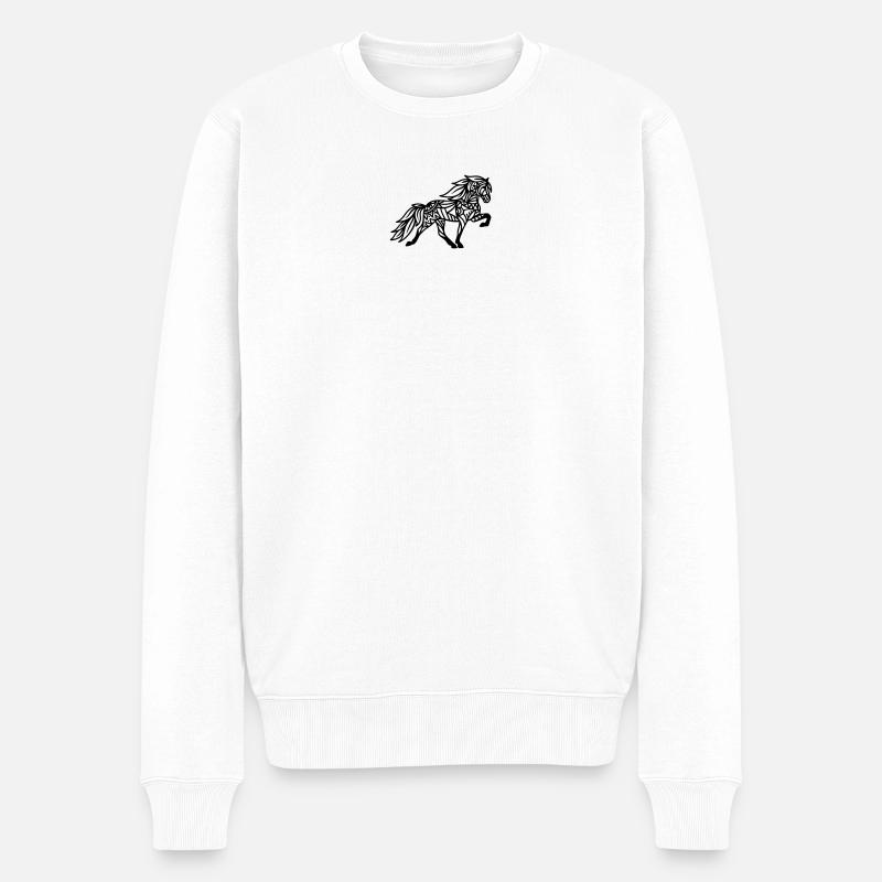 Mandala Tölter - Männer Premium Bio Pullover - Weiß