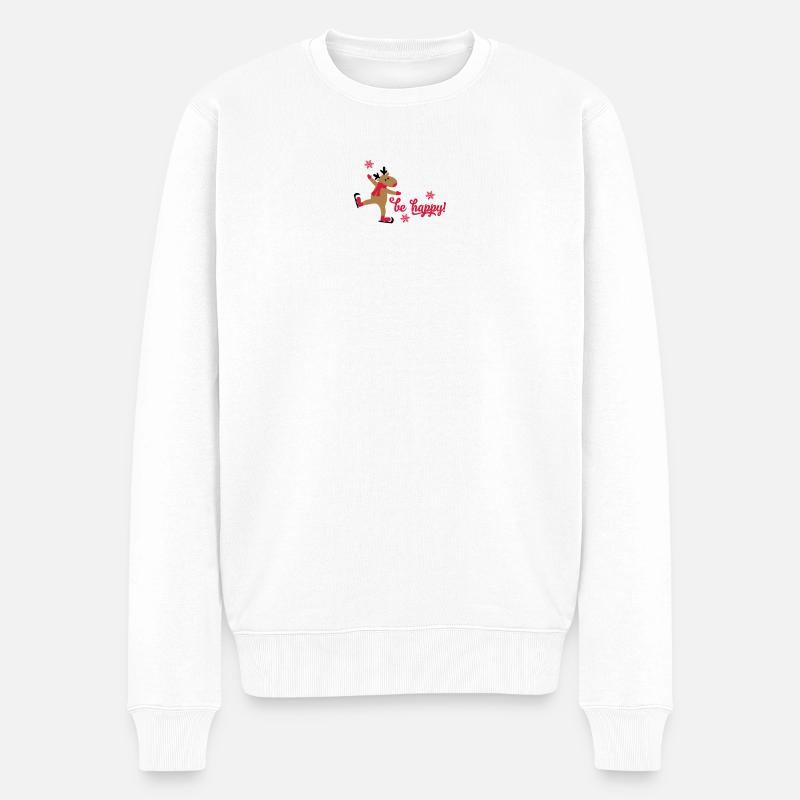 Weihnachten - Männer Premium Bio Pullover - Weiß