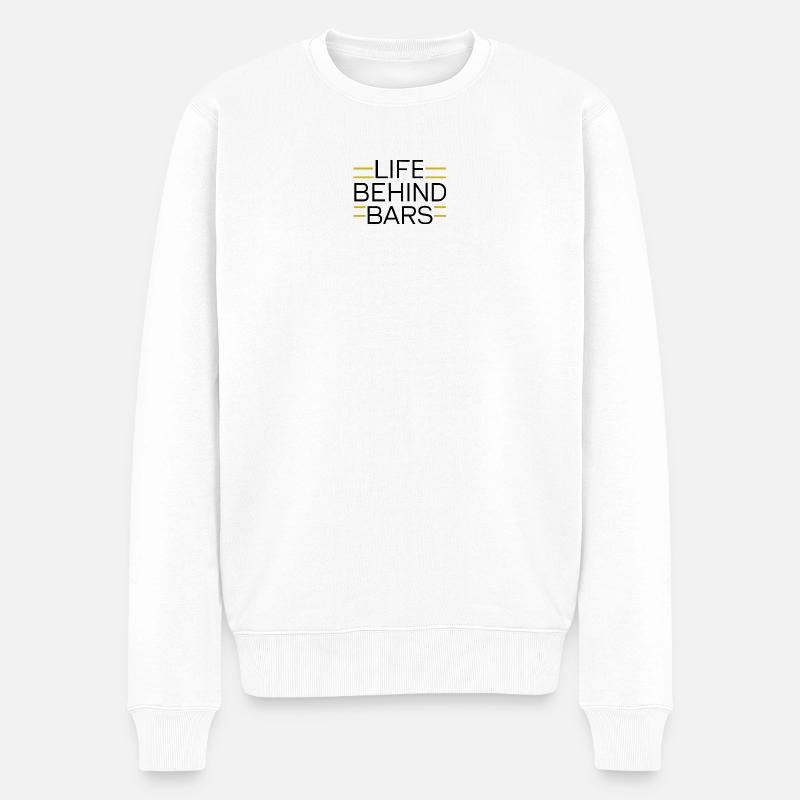 Abstrakter Farbauftrag mit geometrischen Formen - Männer Premium Bio Pullover - Weiß