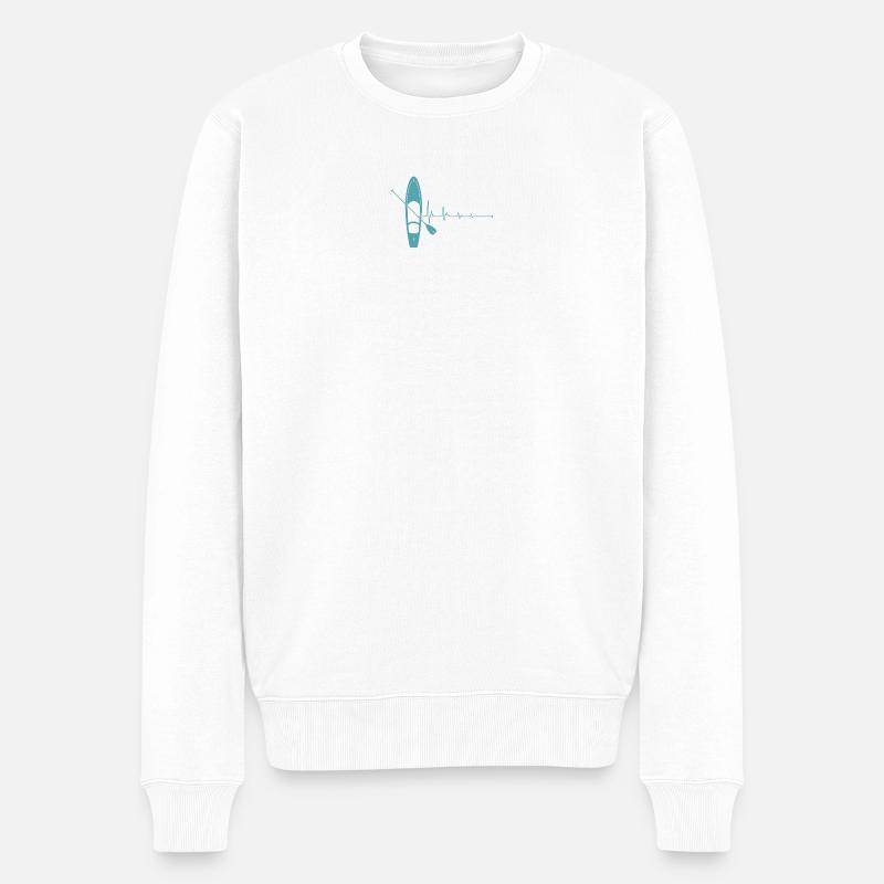 Pulseboard und Paddel - Männer Premium Bio Pullover - Weiß