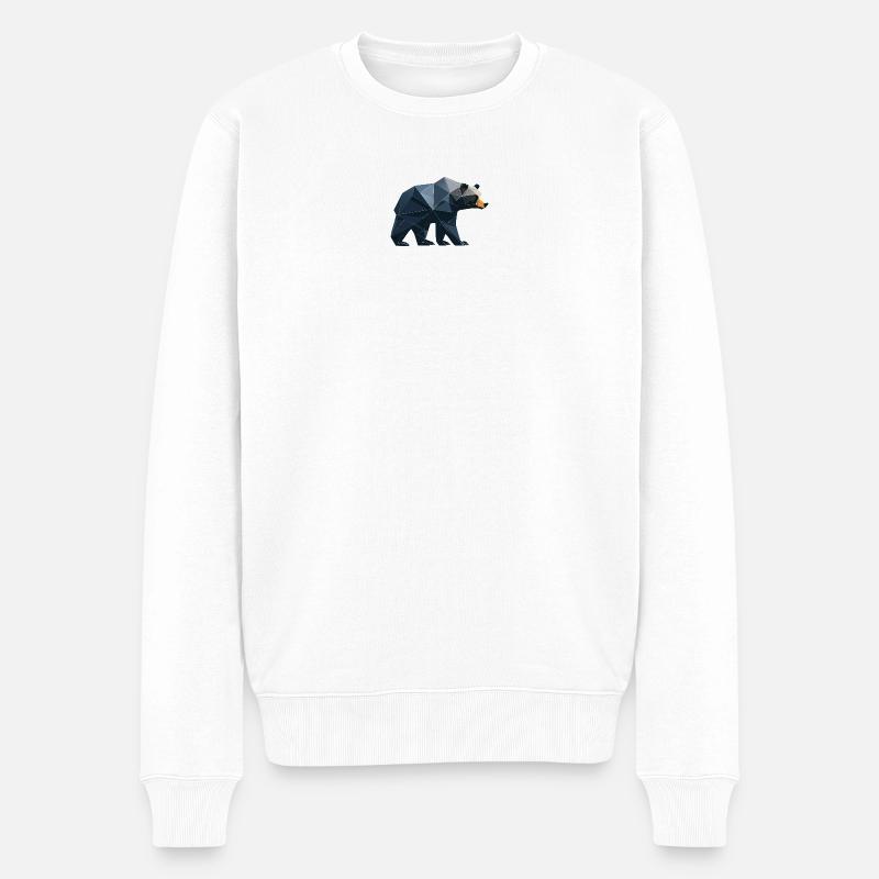Schwarzbär Geo - Männer Premium Bio Pullover - Weiß