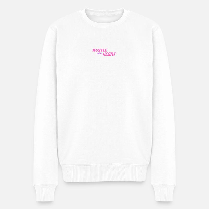 Bousculade avec cœur (rose) - Pull Premium bio Homme - blanc
