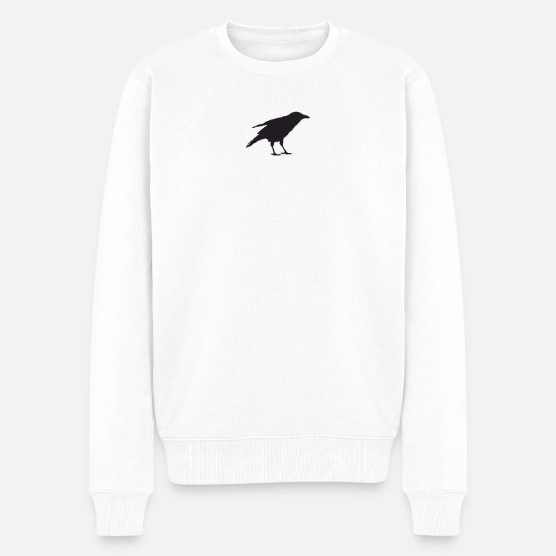 Krähe II - Männer Premium Bio Pullover - Weiß