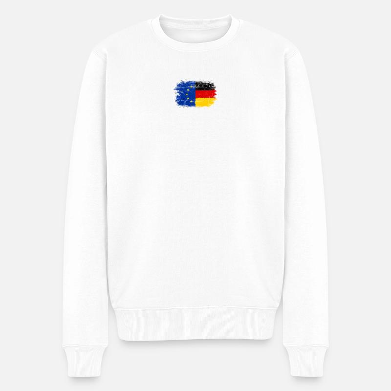 Hinweis Fusion EUGermany Pinsel - Männer Premium Bio Pullover - Weiß