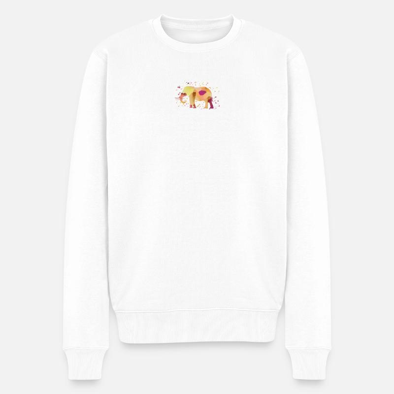 Éléphant - Pull Premium bio Homme - blanc
