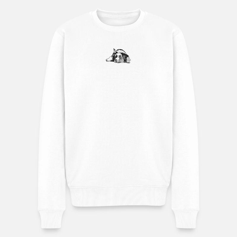 Australian Shepherd - Männer Premium Bio Pullover - Weiß