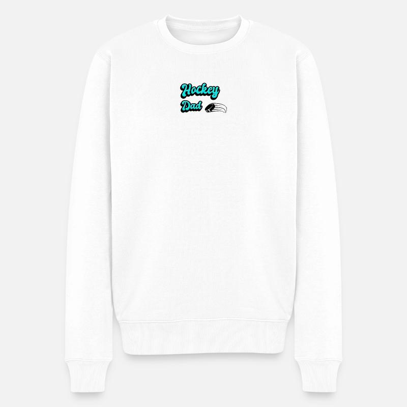 Hockey Vater Design - Männer Premium Bio Pullover - Weiß
