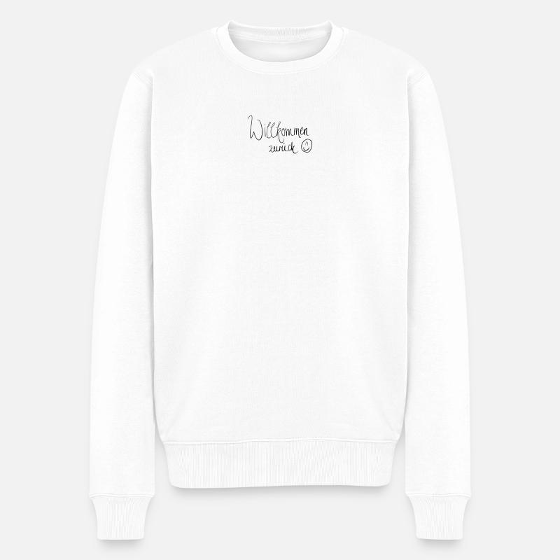 Willkommen zurück :) - Männer Premium Bio Pullover - Weiß
