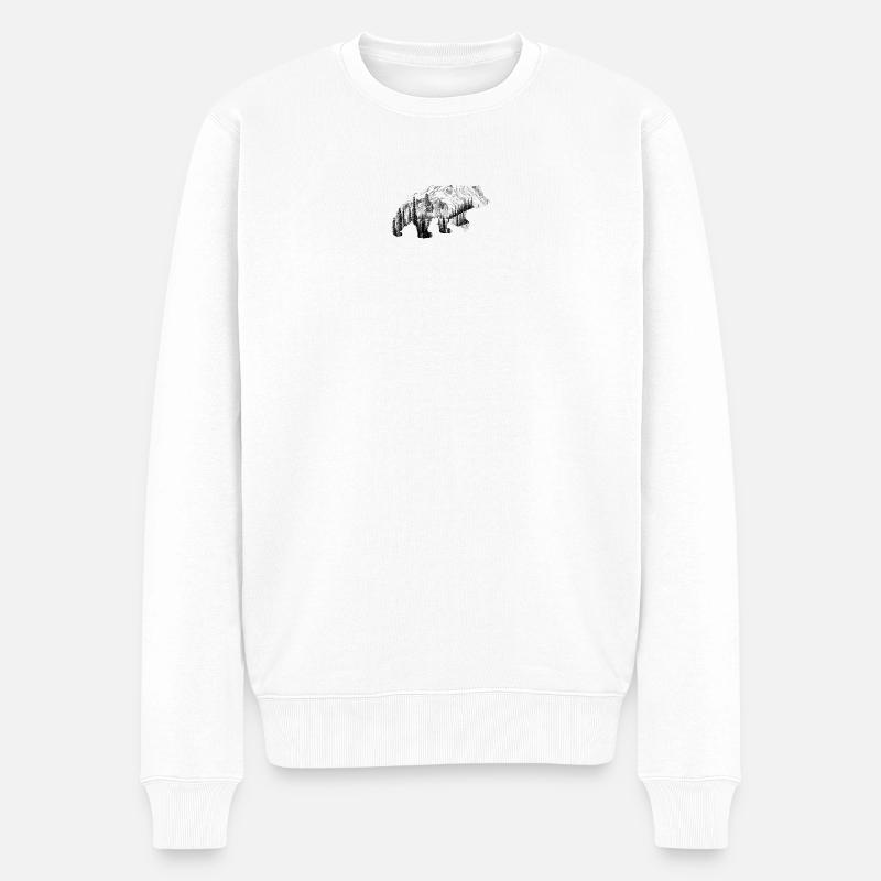 Bärenwald - Männer Premium Bio Pullover - Weiß