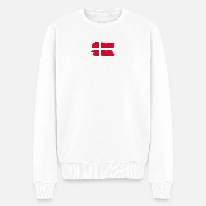 Pinceau drapeau danois vieilli - Pull Premium bio Homme - blanc