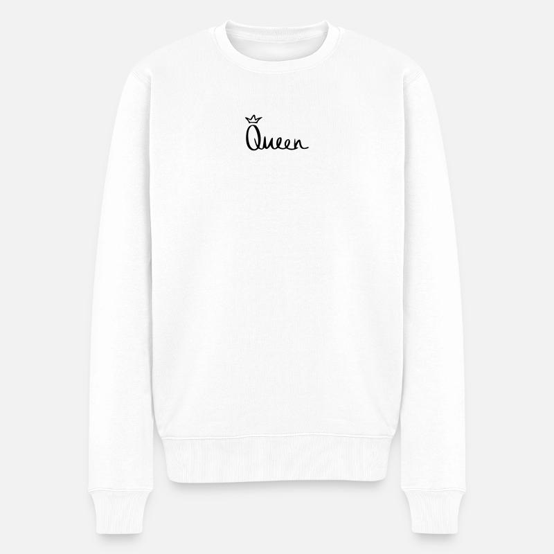 Queen - Männer Premium Bio Pullover - Weiß