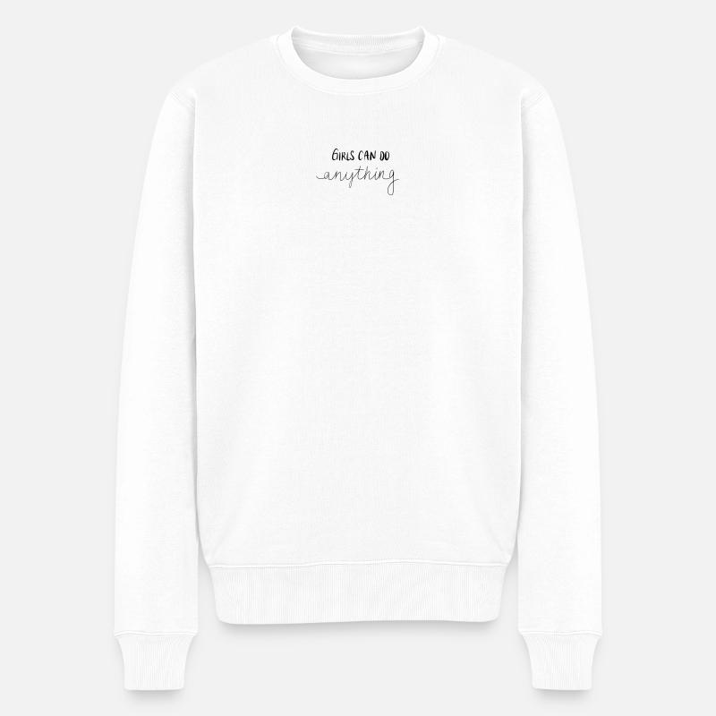GIRLS CAN DO ANYTHING - Männer Premium Bio Pullover - Weiß