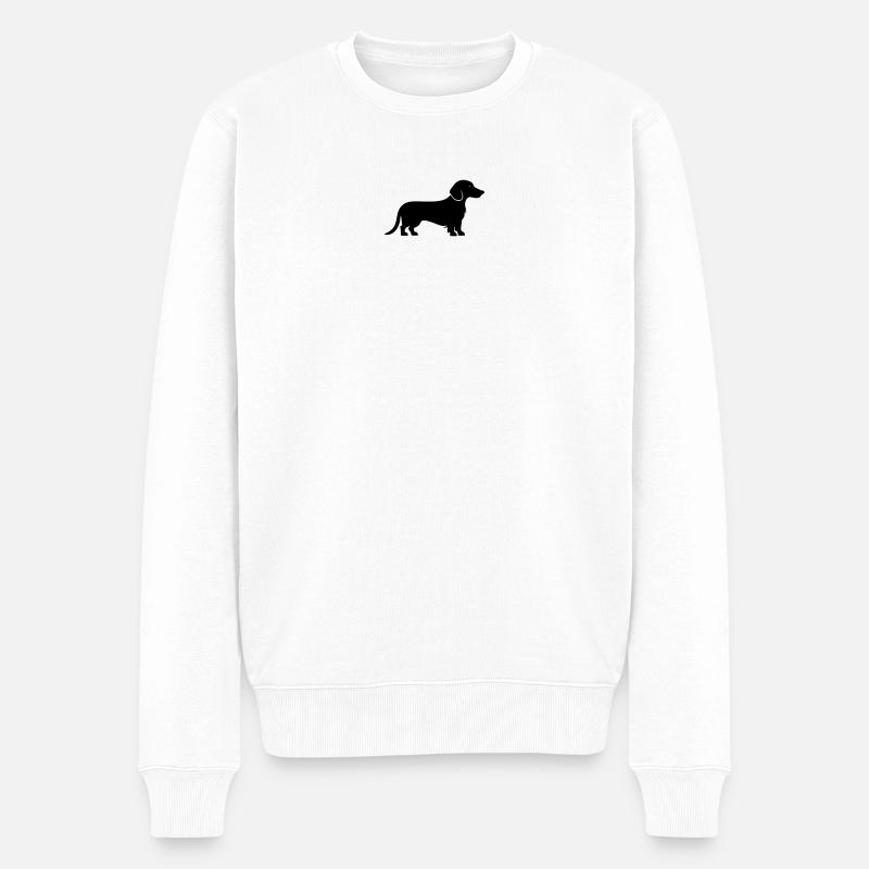 Dachshund Dackel - Männer Premium Bio Pullover - Weiß