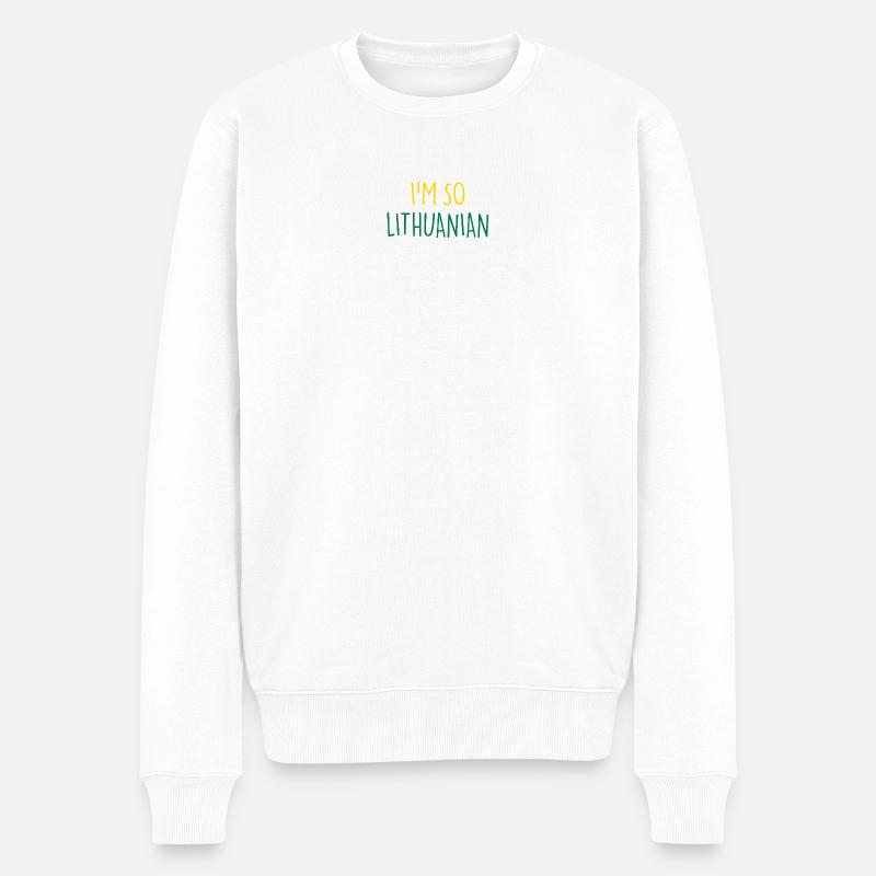 I'M SO LITHUANIAN Lietuva Litauen - Männer Premium Bio Pullover - Weiß