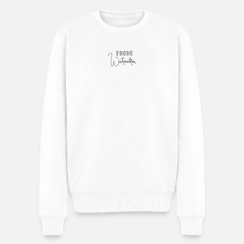 Frohe Weihnachten! - Männer Premium Bio Pullover - Weiß