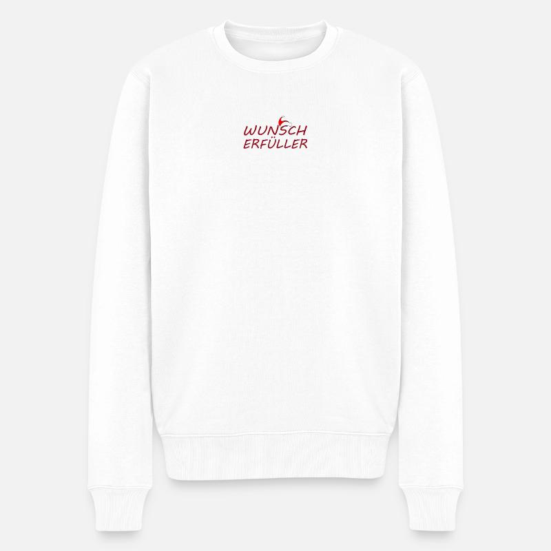 WUNSCHERFÜLLER - Männer Premium Bio Pullover - Weiß