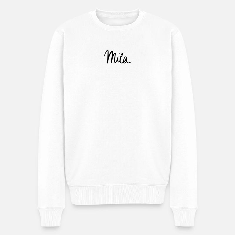 Mila - Männer Premium Bio Pullover - Weiß