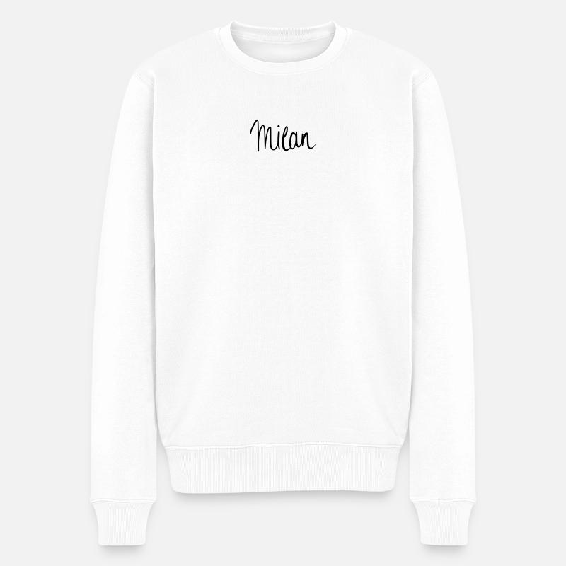 Milan - Männer Premium Bio Pullover - Weiß
