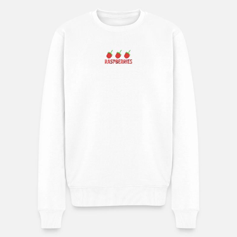 RASPBERRIES - Männer Premium Bio Pullover - Weiß