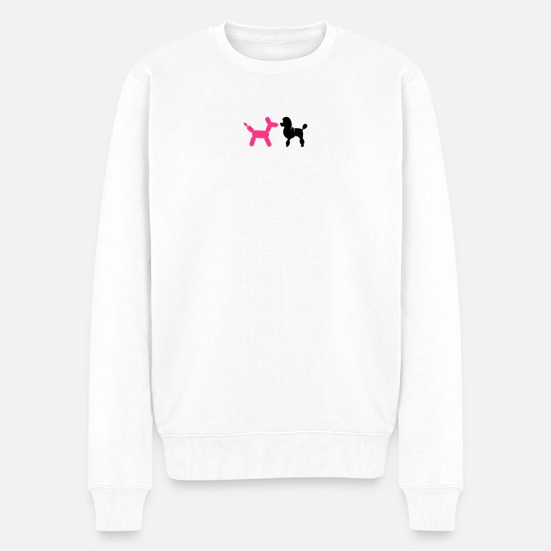 un caniche et un ballon-caniche - Pull Premium bio Homme - blanc