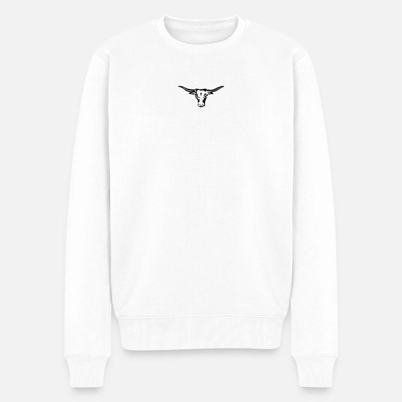texas longhorn exit-shirt - Männer Premium Bio Pullover - Weiß