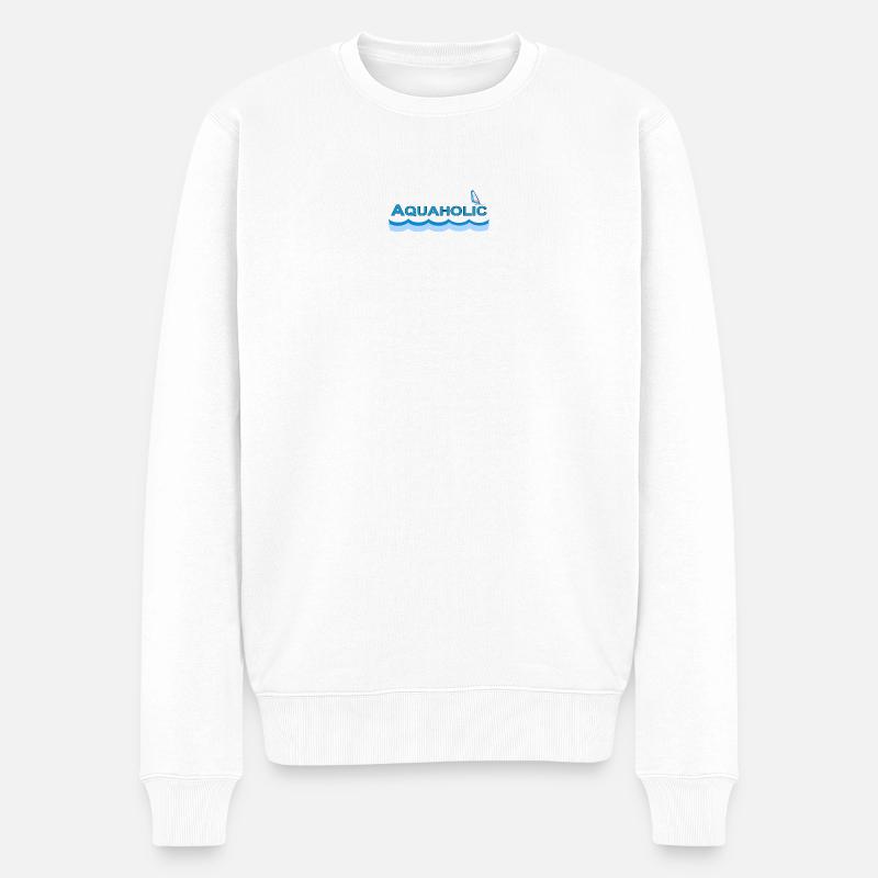 AQUAHOLIC - Männer Premium Bio Pullover - Weiß