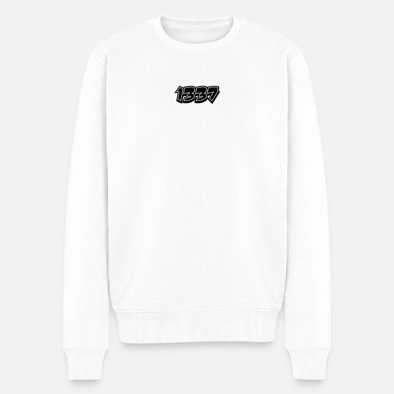 leet Noob N00b 1337 - Männer Premium Bio Pullover - Weiß