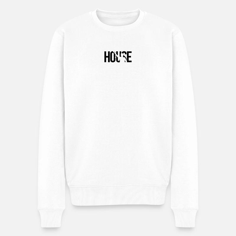 house musik - Männer Premium Bio Pullover - Weiß
