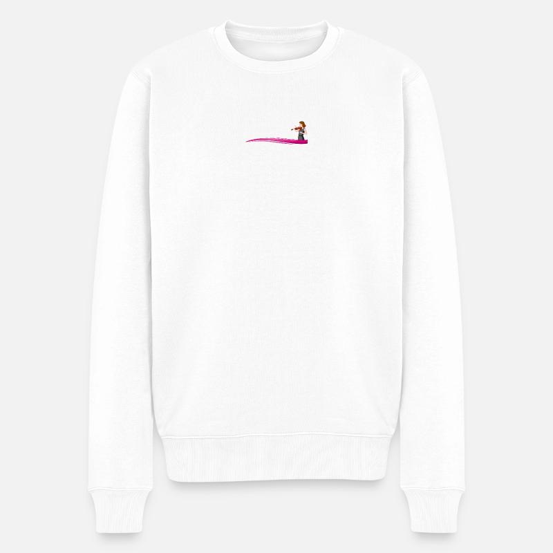Violinistin on a wave - Männer Premium Bio Pullover - Weiß