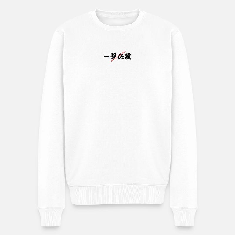 ONE SHOT ONE KILL - KANJI japonais - Pull Premium bio Homme - blanc