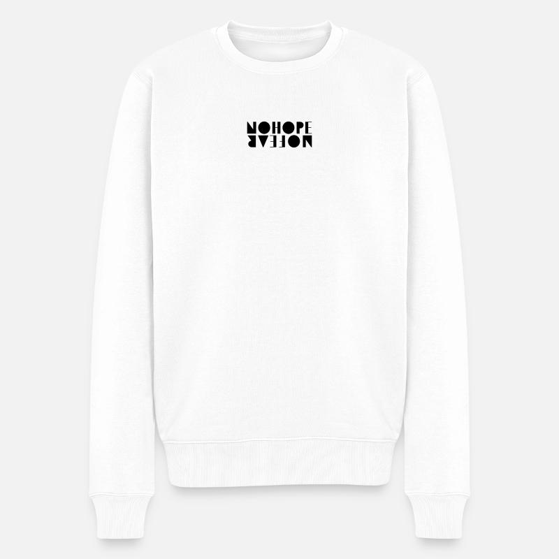 NoHopeNoFear - Männer Premium Bio Pullover - Weiß