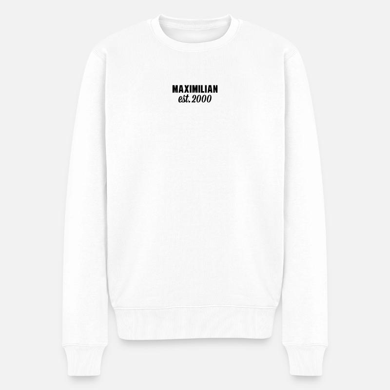 Maximilian est 2000 - Männer Premium Bio Pullover - Weiß