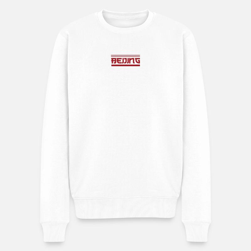 Bejing - Männer Premium Bio Pullover - Weiß