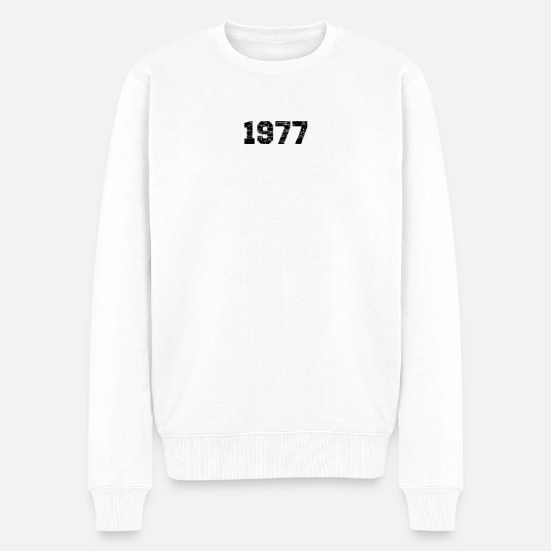 1977 - Männer Premium Bio Pullover - Weiß
